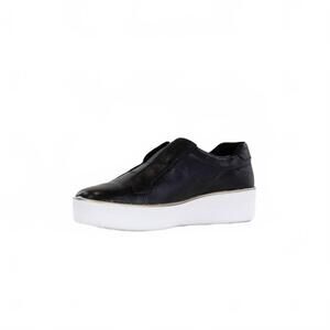 NEW ZIERA women's zikta w sneakers in black leather/ white sole
